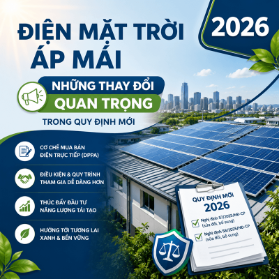 Điện mặt trời áp mái những thay đổi quan trọng trong quy định mới 2026