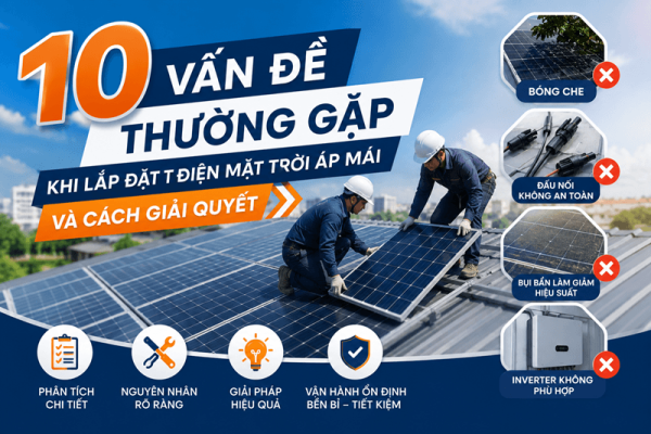 10 vấn đề thường gặp khi lắp đặt điện mặt trời áp mái và cách giải quyết