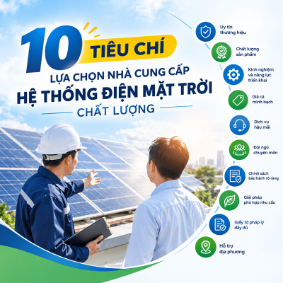10 Tiêu chí lựa chọn nhà cung cấp hệ thống điện mặt trời chất lượng